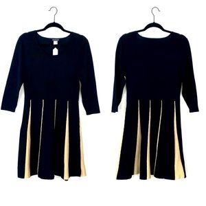 LS Black/Gold Striped Dress